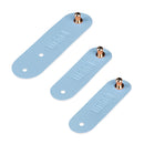 3 Pieces PU USB Cable Headphone Cord Organizer Fastening Wraps Light Blue