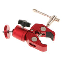 Super Clamp Mini Ball Head Hot Shoe Mount Adapter with 1/4"-20 for LED Light Red