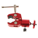 Super Clamp Mini Ball Head Hot Shoe Mount Adapter with 1/4"-20 for LED Light Red