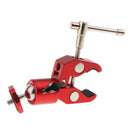 Super Clamp Mini Ball Head Hot Shoe Mount Adapter with 1/4"-20 for LED Light Red