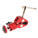 Super Clamp Mini Ball Head Hot Shoe Mount Adapter with 1/4"-20 for LED Light Red