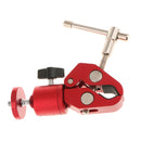 Super Clamp Mini Ball Head Hot Shoe Mount Adapter with 1/4"-20 for LED Light Red
