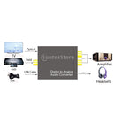 Digital Optical Coaxial Toslink Signal to Analog Audio Converter L/R Adapter for DVD TV