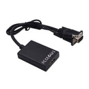 VGA to HDMI Output 1080P HD+Audio TV AV HDTV Video Converter Cable Adapter