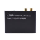 1x2 Port High Speed HDMI Splitter Box Hub 4K 1080p 5.1CH for Xbox One /PS2/3