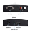 VGA To HDMI Converter Box 1080P Adapter With R/L Stereo Audio For PC HDTV