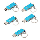 Mini USB2.0 Flash Stick Memory PC Pen Drive Storage Swivel Key Chain Design Sky Blue 64GB