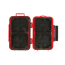 Portable Memory Card Carrying Case Cover Holder 24 Slots Sealed Waterproof Red