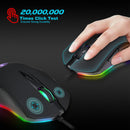 Ergonomics USB 4800DPI Wired Gaming Mouse Illuminated Programmable PC Mice