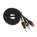 RCA Audio Cable 3.5mm Male to 2 RCA Male Cable Y Splitter Connect Wire 1m
