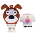 16GB Cartoon Dog Type Soft Rubber USB Flash Drive U Disk Memory Stick Pen for Laptop Desktop