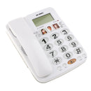 Big Button Corded Phone Landline Home Telephone Caller ID Function White