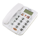 Big Button Corded Phone Landline Home Telephone Caller ID Function White