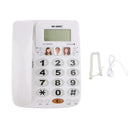 Big Button Corded Phone Landline Home Telephone Caller ID Function White