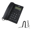 Desktop Corded Telephone Phone Desk-Mountable Redial with Phone Line Black