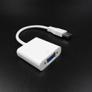 USB 3.0 to VGA Video Adapter Cable Graphic Card Display External for Win 7/8-White