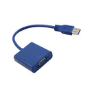 USB3.0 To VGA Multi-display Adapter Converter Video Graphic Card Cable Blue