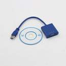 USB3.0 To VGA Multi-display Adapter Converter Video Graphic Card Cable Blue