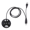 3 Port USB 2.0 Rotate External Adapter Hub Cable Tidy Hole Cover for Laptop
