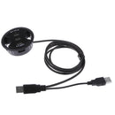 3 Port USB 2.0 Rotate External Adapter Hub Cable Tidy Hole Cover for Laptop