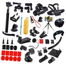 Acessories Kit Set 50 in 1 Bundle Complete Features with Helmet Set Strap Mount Adhesive Base for GoPro Hero 6 5 4 3+ 3