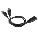 30cm USB-A Female to 2Port USB Male Y-Splitter Extension Adapter Cable
