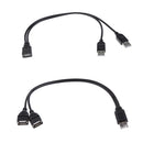 30cm USB-A Female to 2Port USB Male Y-Splitter Extension Adapter Cable