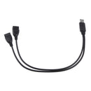30cm USB A Male to 2Port USB Female Y-Splitter Extension Adapter Cable