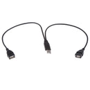 30cm USB A Male to 2Port USB Female Y-Splitter Extension Adapter Cable