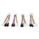 4x 4Pin Power Y-Splitter Fan Cable 1 to 4x3pin Adjust Speed 12V 5V for PC