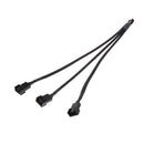 2pcs 4Pin PWM to 3x 3pin/4Pin Fan Splitter Power Cable Sleeved Braided Cord