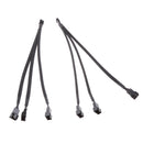 2pcs 4Pin PWM to 3x 3pin/4Pin Fan Splitter Power Cable Sleeved Braided Cord