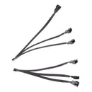 2pcs 4Pin PWM to 3x 3pin/4Pin Fan Splitter Power Cable Sleeved Braided Cord