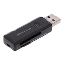 LED USB 3.0 SDHC SDXC SD TF Card Reader for Windows Vista/98, Macbook Black