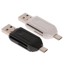 2 pieces 2 In1 Memory Card Reader Micro USB OTG to USB 2.0 Adapter SD Card for Phone