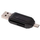 2 pieces 2 In1 Memory Card Reader Micro USB OTG to USB 2.0 Adapter SD Card for Phone