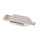 2 pieces 2 In1 Memory Card Reader Micro USB OTG to USB 2.0 Adapter SD Card for Phone