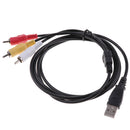 USB to RCA Cable1.5m USB Male to 3 RCA Male Jack Splitter AV Adapter Cable