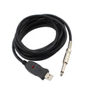 9.8ft Guitar Bass 6.5mm Jack To USB Link Connection Instrument Cable Adapter