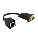VGA 15 Pin Male to RJ45 Female Network Cable Connector, Cat5/Cat6/RJ45 VGA Extender Adapter