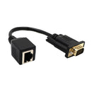 VGA 15 Pin Male to RJ45 Female Network Cable Connector, Cat5/Cat6/RJ45 VGA Extender Adapter
