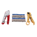 Cable Crimper Kits Compression Tool Coaxial Wire Stripper for RG6,RG59