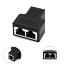 RJ45 Network Splitter Adapter - 1 RJ45 Female to 2 RJ45 Female Network Splitter Adapter, LAN Connector, Suitable for Super Category 5 Ethernet , Category 6 Ethernet