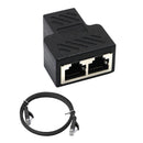 RJ45 Network Splitter Adapter - 1 RJ45 Female to 2 RJ45 Female Network Splitter Adapter, LAN Connector, Suitable for Super Category 5 Ethernet , Category 6 Ethernet