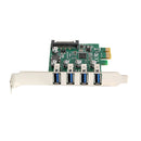Super speed Low Profile Bracket 4Port USB3.0 PCI-E Express Card for Desktops