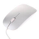 Ultra Thin Slim USB Optical Wired Mouse for PC Laptop Windows Macbook-Silver