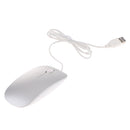Ultra Thin Slim USB Optical Wired Mouse for PC Laptop Windows Macbook-Silver