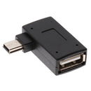 Mini USB2.0 OTG Host Adapter Left Angle Micro USB Male To USB Female Adapter