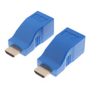 Blue HDMI 30M Extender to RJ45 Cat5 Network LAN Ethernet Adapter Repeater