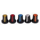 50pcs 5 Colors Rotary Taper Control Plastic Potentiometer Knob Cover Cap